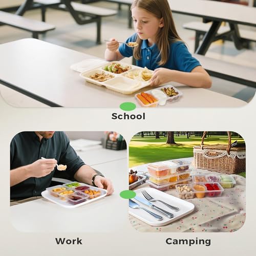MACTANO 8 oz Reusable Snack Containers - 10 Sets with Lids
