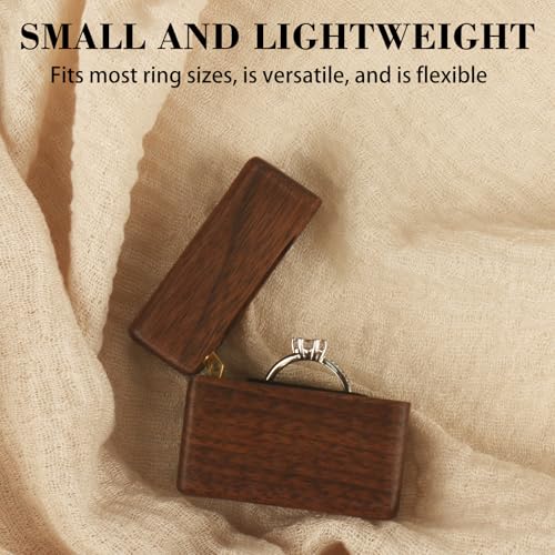 Wooden Ring Box for Engagement and Wedding Ring Storage