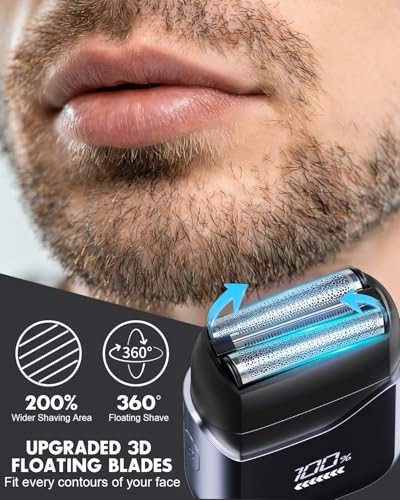 LOBINH Electric Razor for Men - Waterproof Cordless Foil Shaver