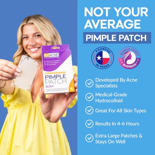EZACNE XXL Body Pimple Patches - Medical-Grade Hydrocolloid for Back & Chest