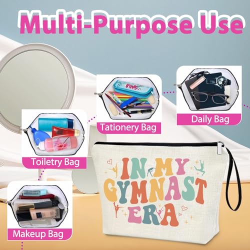 In My Gymnast Era Cosmetic Bag - 2 Pack Linen Travel Organizer Pouch