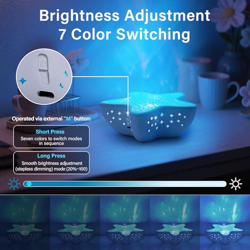 AmmToo Northern Lights Projector - Starfish Ocean Wave Night Light