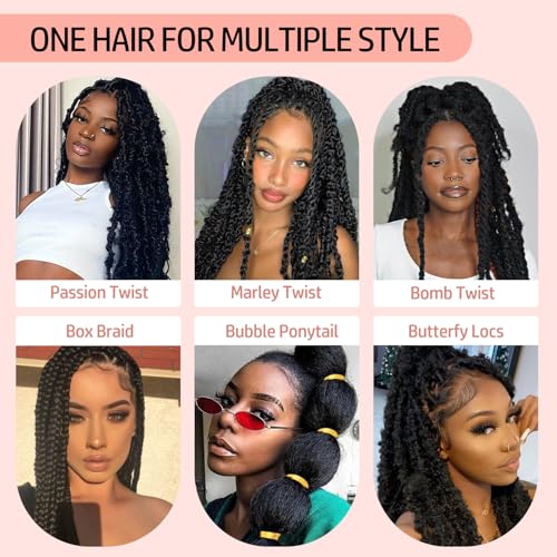 MCNJM 16 Inch Grey Afro Twist Hair Pre-Fluffed Spring Twist Extensions Pack of 8
