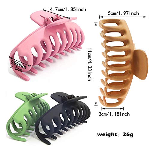 Large Matte Banana Hair Claw Clips - 8PCS Strong Hold for Women