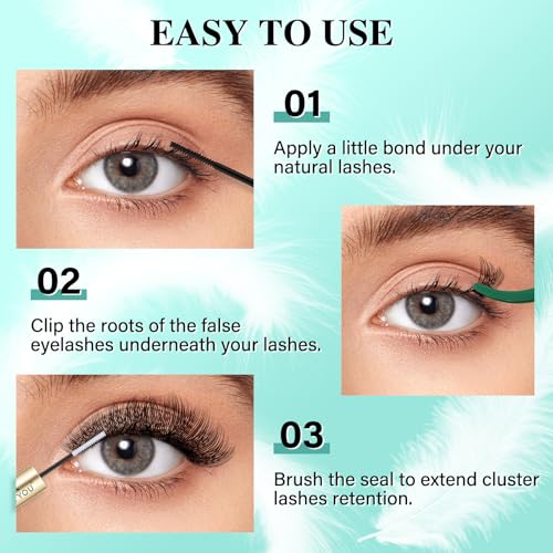 KEYYOU Air Touch Lash Kit Air01 - Lightweight Eyelash Clusters for Natural Look