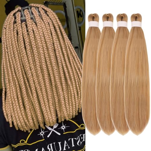 Leticia Honey Blonde Pre-Stretched Braiding Hair Extensions - 16 Inch Synthetic Knotless