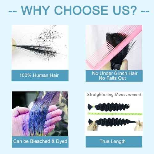 30 Inch Deep Wave Human Braiding Hair Extensions - Light Brown