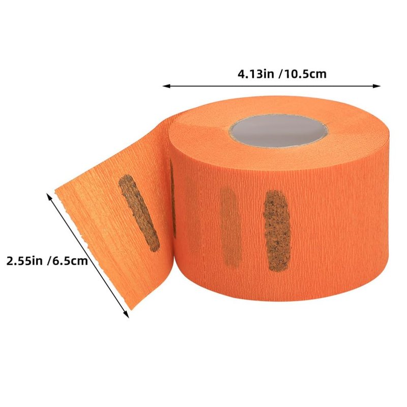 Beaupretty 5Rolls Barber Neck Strips: Disposable Stretchy Paper Neck Band for Salon Haircut, Hairdressing, Hair Dye, and Styling Accessories, Orange