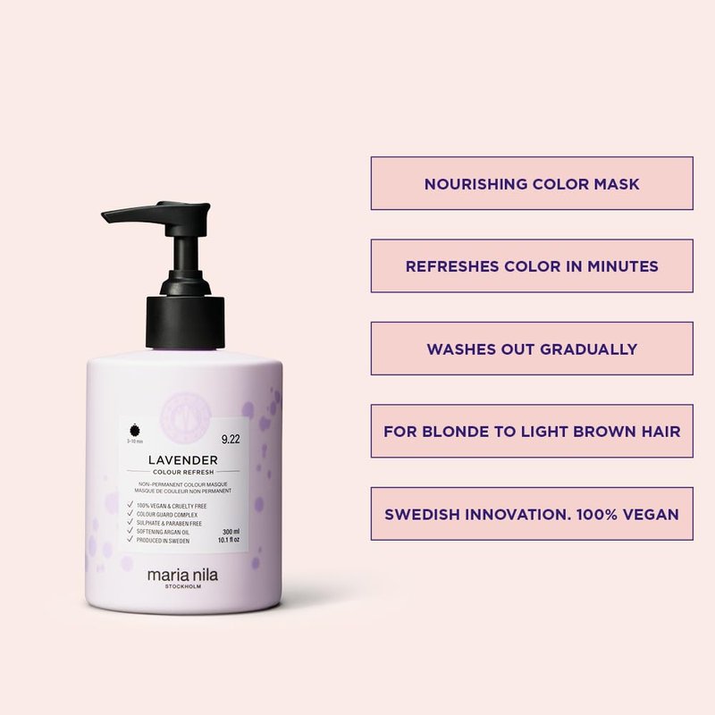 Maria Nila Color Refresh Lavender Hair Mask - Vegan, Semi-Permanent Purple Pigment | 250ml