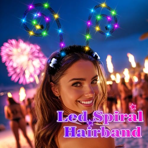 Zoestar Light Up Butterfly Antenna Headband - LED Party Costume Accessory