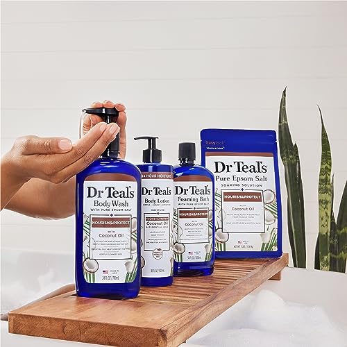 Dr Teal's Coconut Oil Body Lotion, 24-Hour Moisture, 18 Fl Oz (Pack of 3)