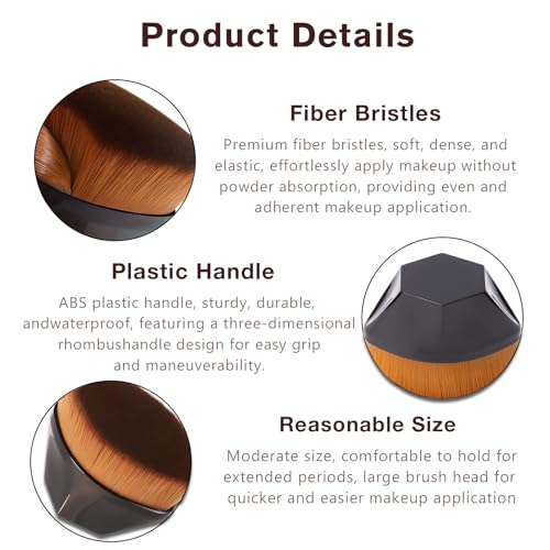 Jaasuee Hexagon Flat Top Kabuki Foundation Brush with Case - Flawless Liquid & Powder Makeup Tool