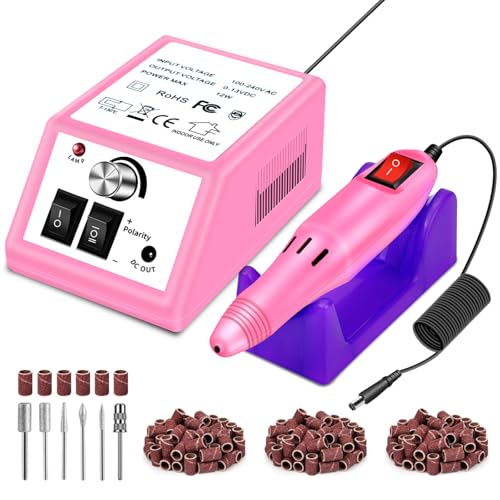 LAVAED Electric Nail Drill Kit - Professional Pink Nail File with 156pcs Bits