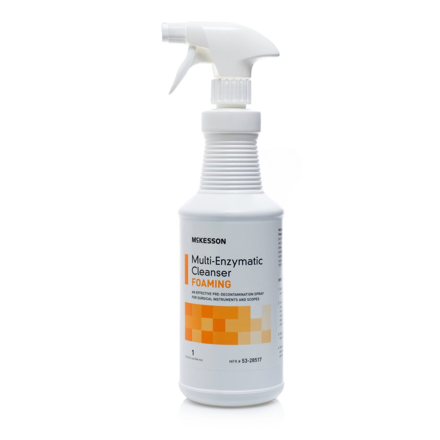 McKesson Multi-Enzymatic Cleanser for Surgical Instruments & General Healthcare Equipment, 32 oz [Pack of 1] Foaming, Fresh Rain