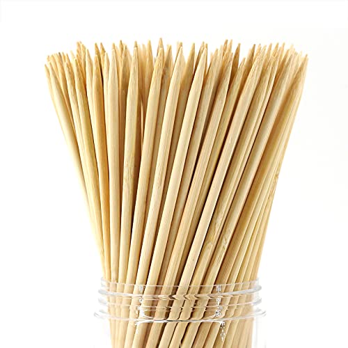 Party Hippo 8 Inch Natural Bamboo Skewers - 200 Pack BBQ Sticks