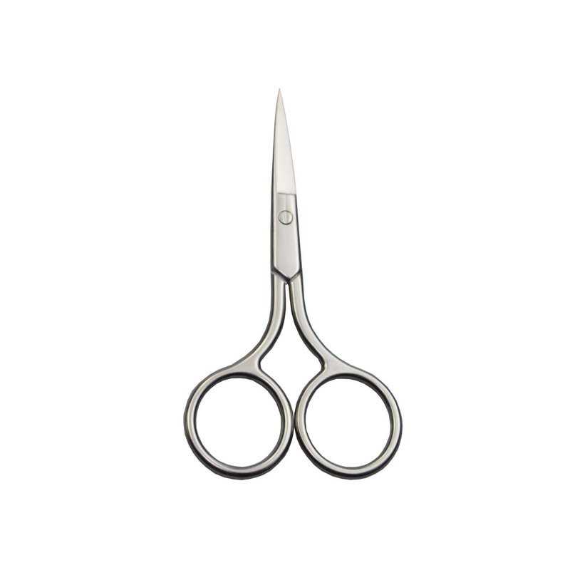 Motanar Silver Professional Stainless Steel Facial Hair Scissors for Men Moustache Beard Trimming Grooming - Safety Use for Eyebrows Eyelashes Nose and Ear Hair