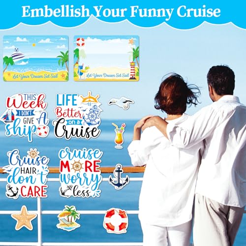 Cruise Door Magnets Set - 12 Pcs Magnetic Dry Erase Boards & Stickers
