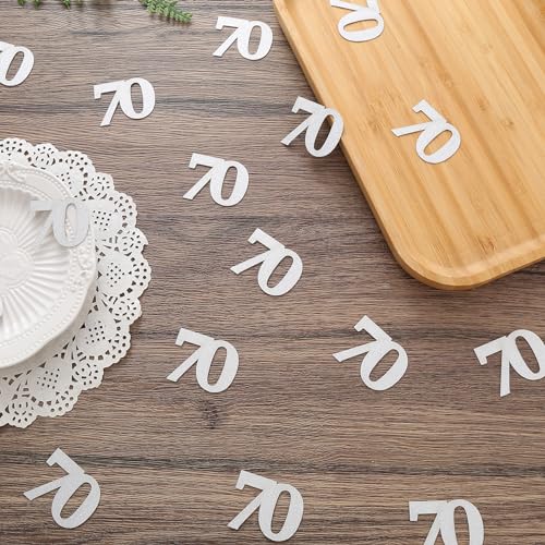Silver Glitter 70th Birthday Confetti - 100pcs Double-Sided Decor