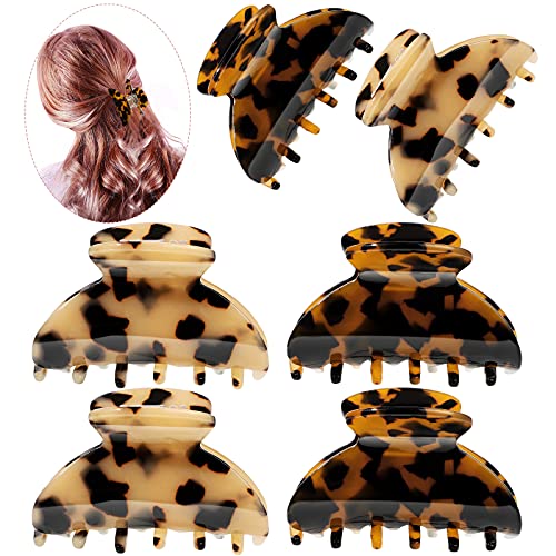WILLBOND Vivid Medium Hair Claw Clips - 6 Pcs for Thin Hair
