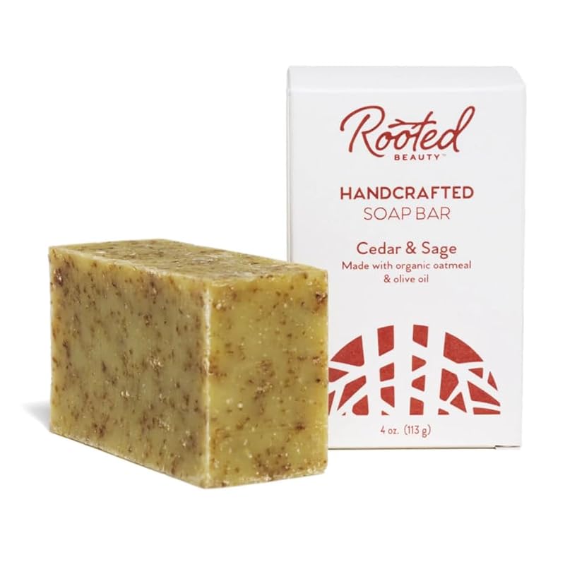 Rooted Beauty Cedar & Sage 12 oz Natural Bar Soap for Body & Hands