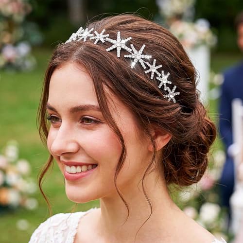 Campsis Silver Rhinestone Headband - Elegant Bridal Hair Accessory