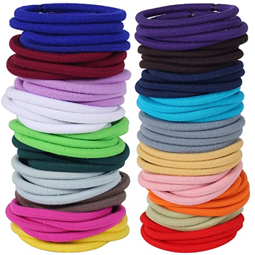 Sderoq 80PCS Colorful Hair Elastics, 6MM Thick Ponytail Holders