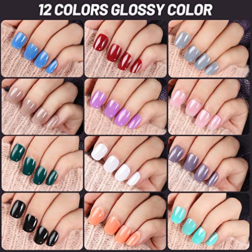 Teenitor 24-Pack Short Press On Nails Kit with Nail Glue