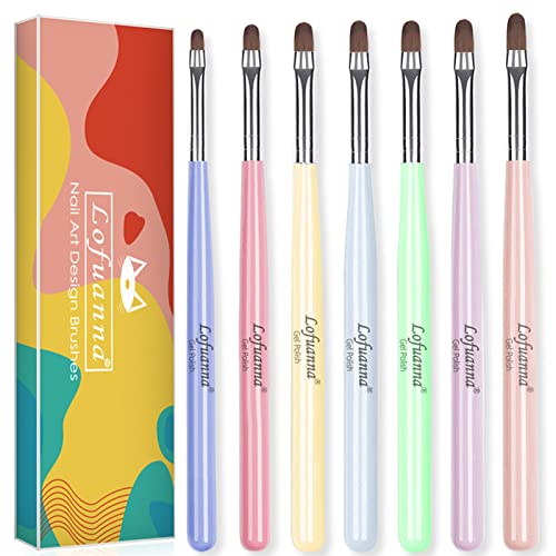 Lofuanna 7-Piece Nail Art Brush Set for Gel & Acrylic Designs
