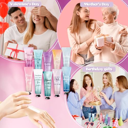 Leelosp 10-Pack Motivational Hand Cream Gift Set, Travel Size Lotion