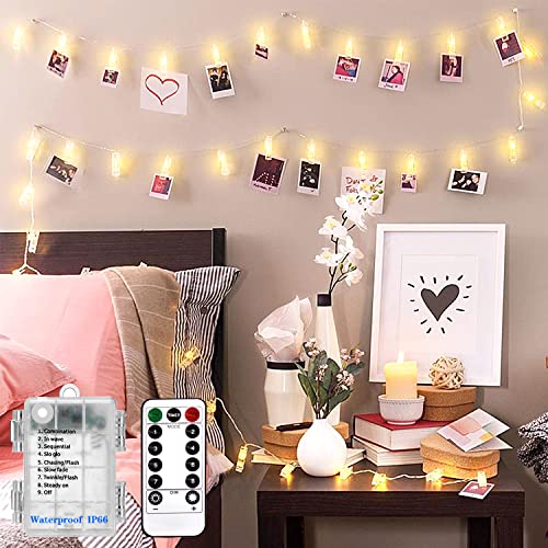 20 LED Photo Clip Fairy String Lights - Waterproof & Remote
