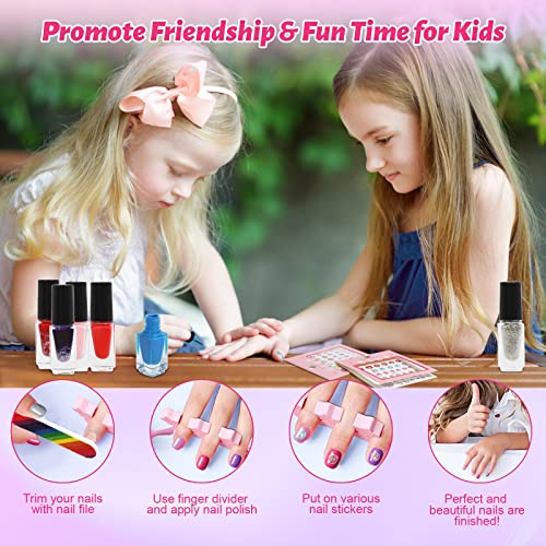Kids Nail Polish Set - 25 Non-Toxic Peel-Off Colors for Girls