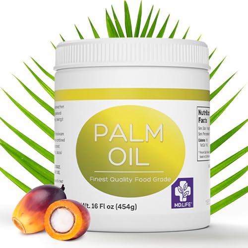 MD. Life Sustainable Cold Pressed Palm Oil, Food Grade, 16 oz