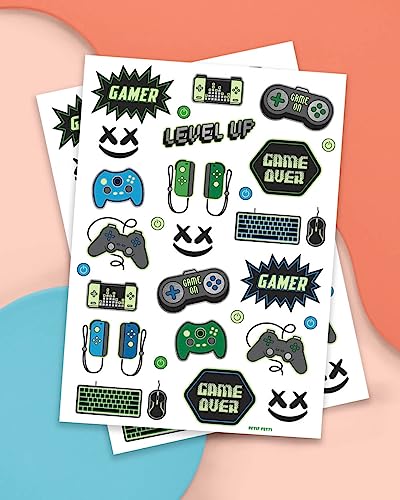 Glow in The Dark Video Game Temporary Tattoos - Kids Party Favors & Decorations