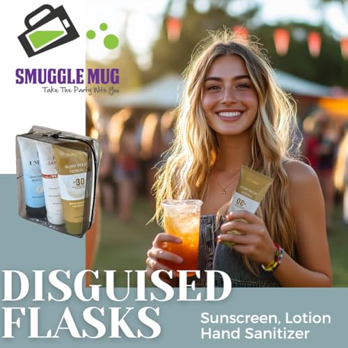 Smuggle Mug Disguised Lotion Flasks - 3 Pack TSA Approved 100ml