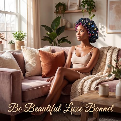 Ruffle Silk Satin Sleep Bonnet for Women | Be Beautiful Extensions