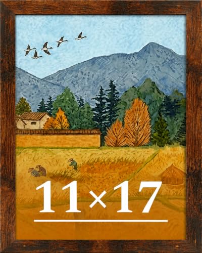 11x17 Brown Picture Frame with Shatterproof Plexiglass
