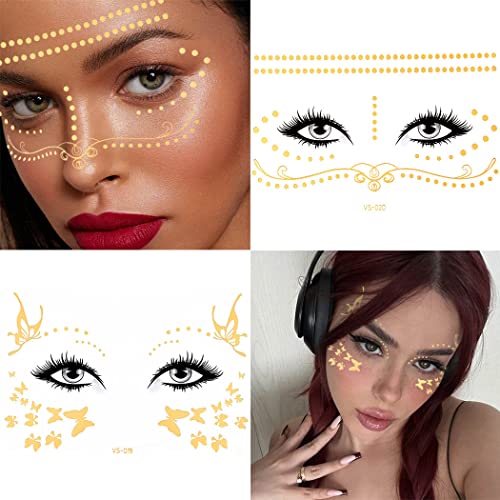 Uranian Fairy Style Gold Freckle & Face Tattoo Stickers Set 1 for Women