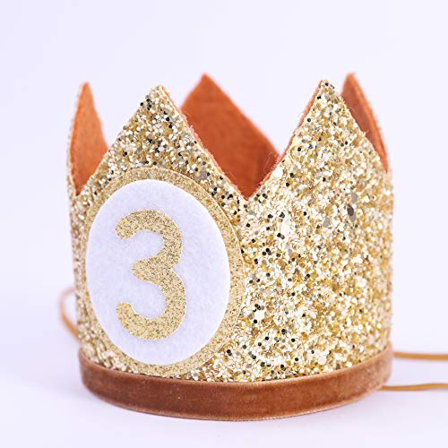 Glitter Baby Crown for 3rd Birthday - Handmade Party Hat