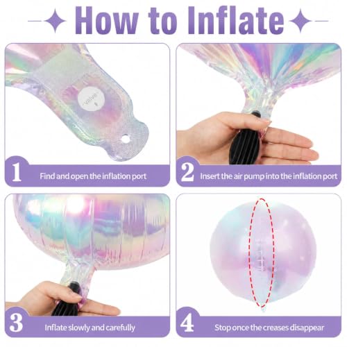 15 Pcs Iridescent Foil Balloons Set for Mermaid Parties