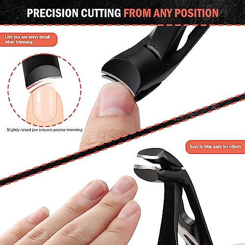 BEZOX Ergonomic Toenail Clippers for Seniors - Thick Nail Cutter with File