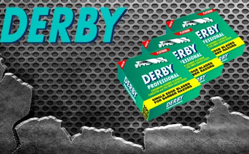 Derby Professional Single Edge Razor Blades (300 Pack) with Straight Razor