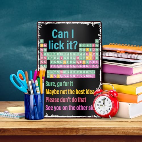 Funny Periodic Table of Elements Wall Decor - 8" x 12" Metal Sign