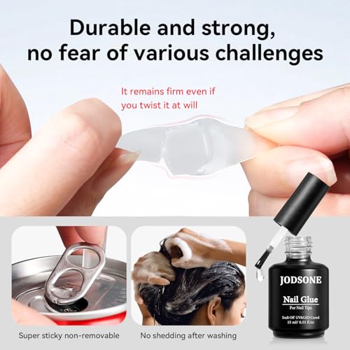 JODSONE 15ml Nail Glue Gel - 4 in 1 Long Lasting Adhesive