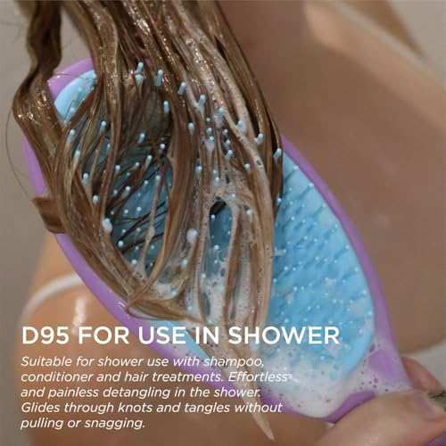 Denman Violet Wet Detangler Shower Hairbrush for All Hair Types – D95