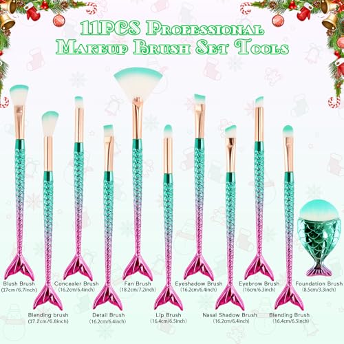 11PCS Cute Makeup Brush Set for Girls - Soft Bristles & Stylish Design