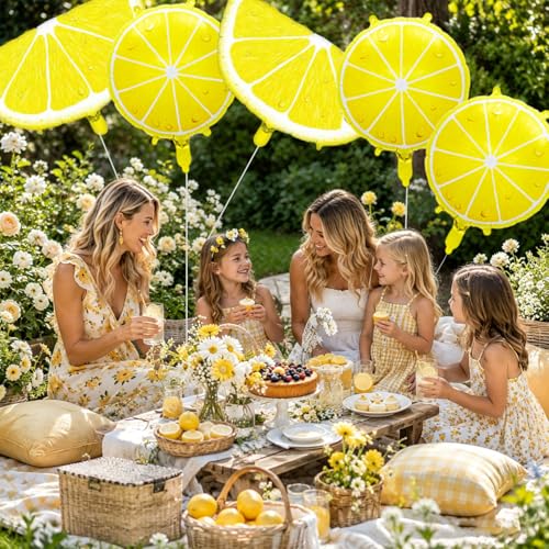 Lemon Balloon Set - 10PCS Fruit Theme Foil Balloons for Parties