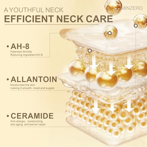 Neck Firming Cream with Roller - Anti-Aging Moisturizer for Crepey Skin