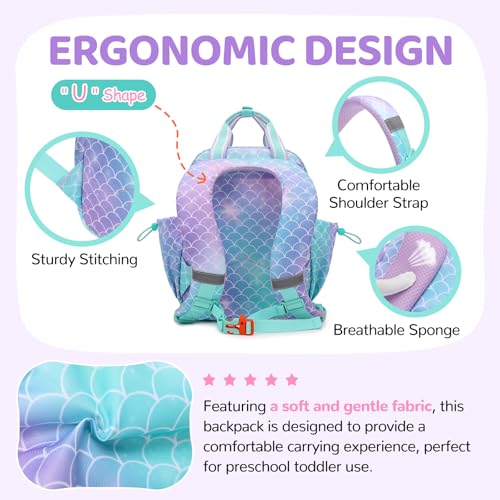 Toddler Backpack for Girls - Ergonomic Diaper Daycare Bag
