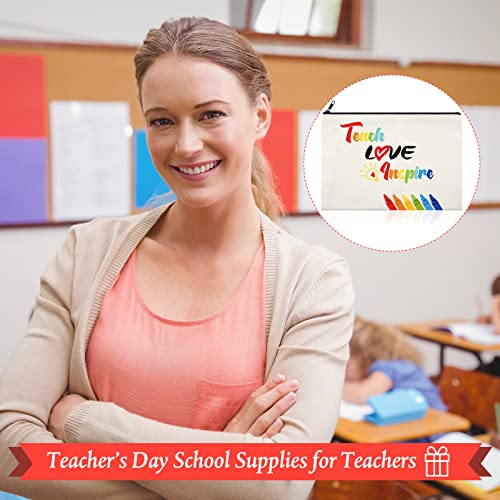 Rainbow Teacher Appreciation Makeup & Cosmetic Bags Set - 15 Pcs Gift for Women