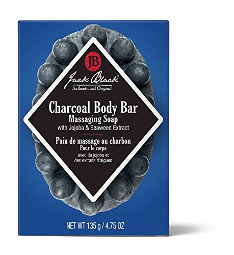 Jack Black Charcoal Body Bar Massaging Soap - Single Pack Men’s Exfoliating & Deodorizing